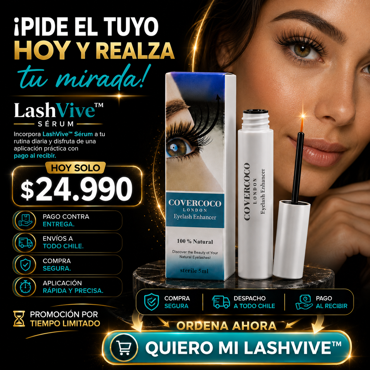 LashVive™ – Sérum Potenciador de Pestañas