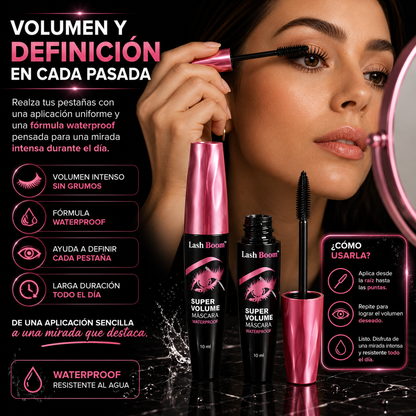 2x1 LashBoom™ Máscara Super Volumen Waterproof