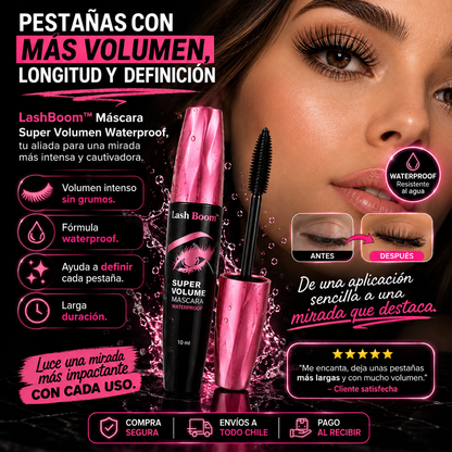 2x1 LashBoom™ Máscara Super Volumen Waterproof