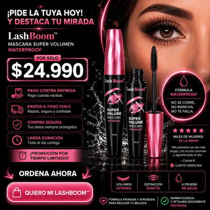 2x1 LashBoom™ Máscara Super Volumen Waterproof