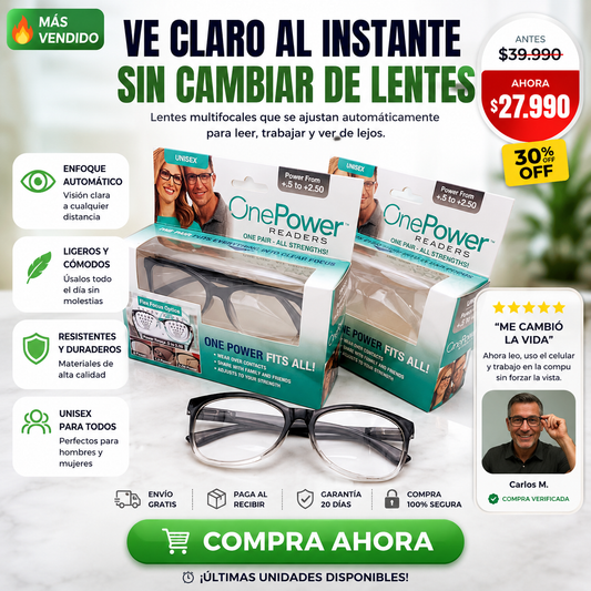 Lente One Power - 👓 Ve Claro al Instante con un Solo Par de Lentes