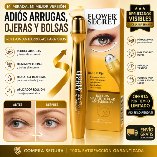 ROLL ON  FLOWER SECRET - ELIMINA OJERAS Y BOLSAS OCULARES